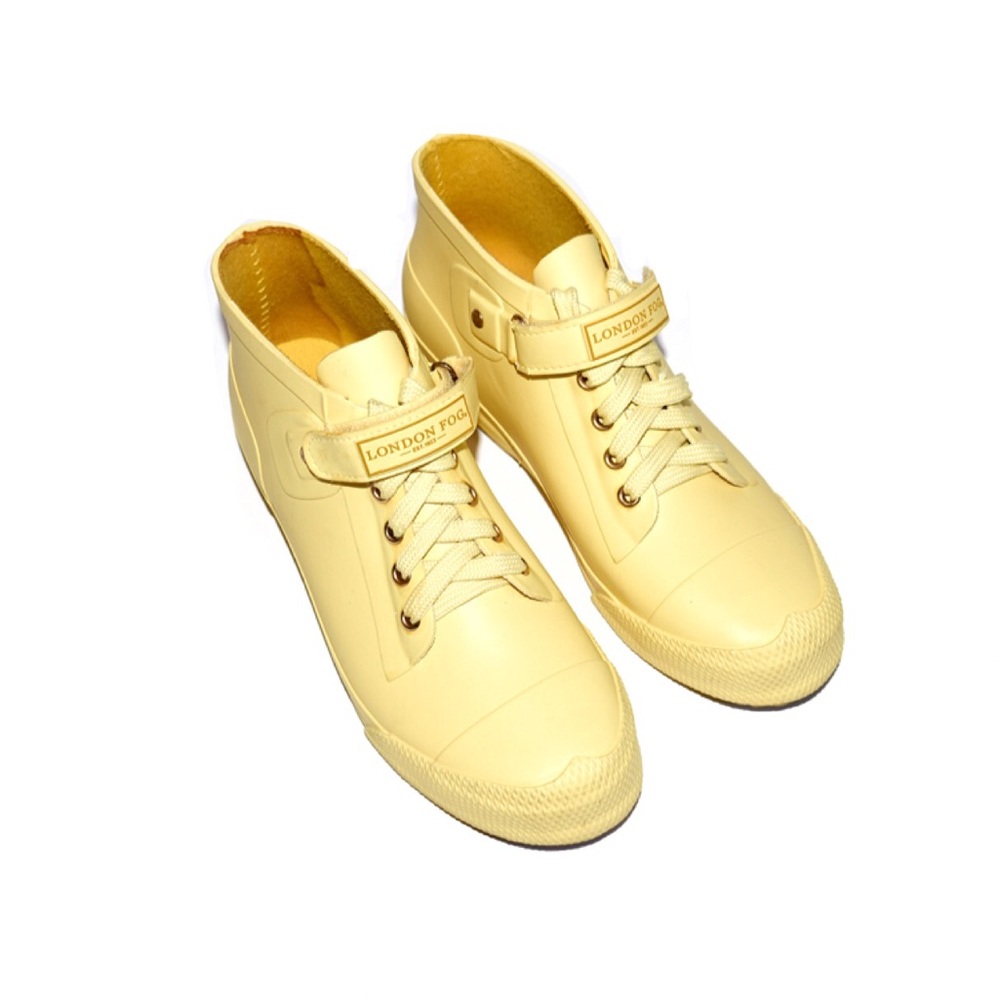London Fog Yellow High Top Lace Up Rain Boots